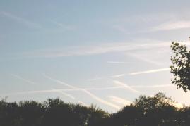 07.06.2004, 20 Uhr 09: Blick von Insel Mainau Richtung Westen von Konstanz. Chemtrails erweitern sich.