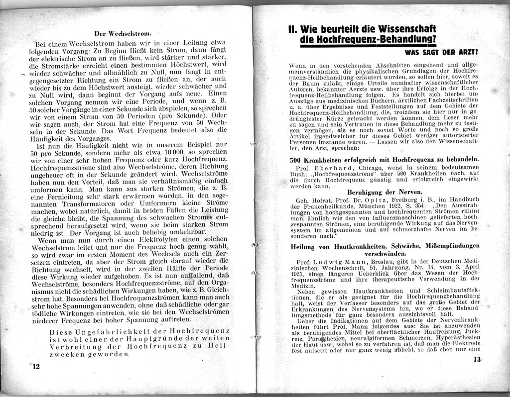 'Hochfrequenz fr Kranke und Gesunde - ein rztl. Ratgeber (1928)'