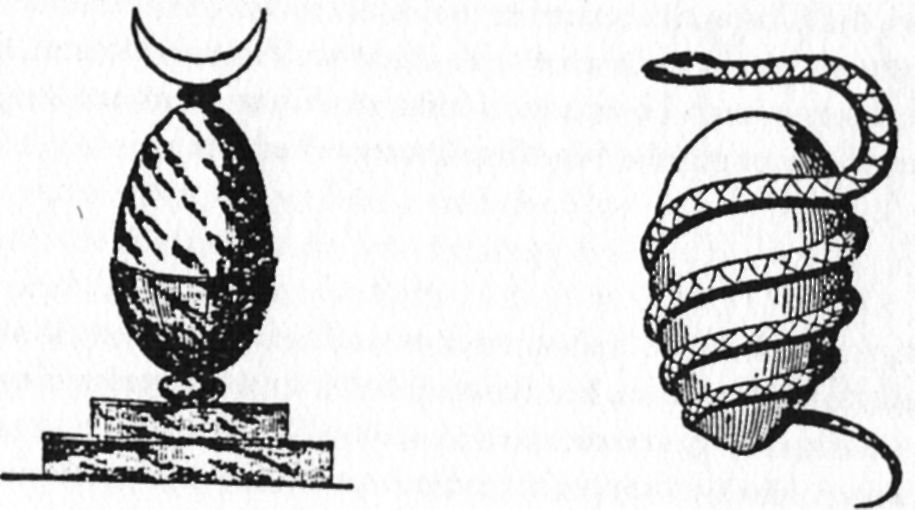 Links: Ein von Heliopolis, rechts: Ei von Typhon