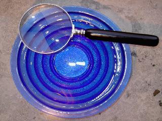 Brennglas, violette Schale fr Sonnenwasserherstellung