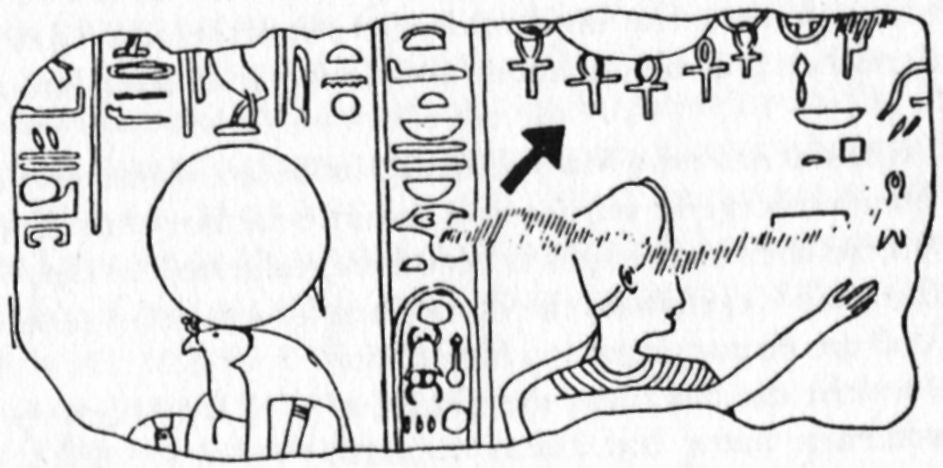 Betender Amenophis IV mit Ankh-Kreuzen